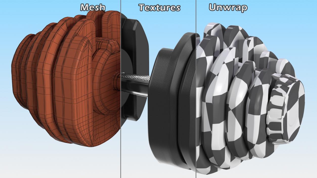 3D model Dial Weight Adjusting Dumbbell