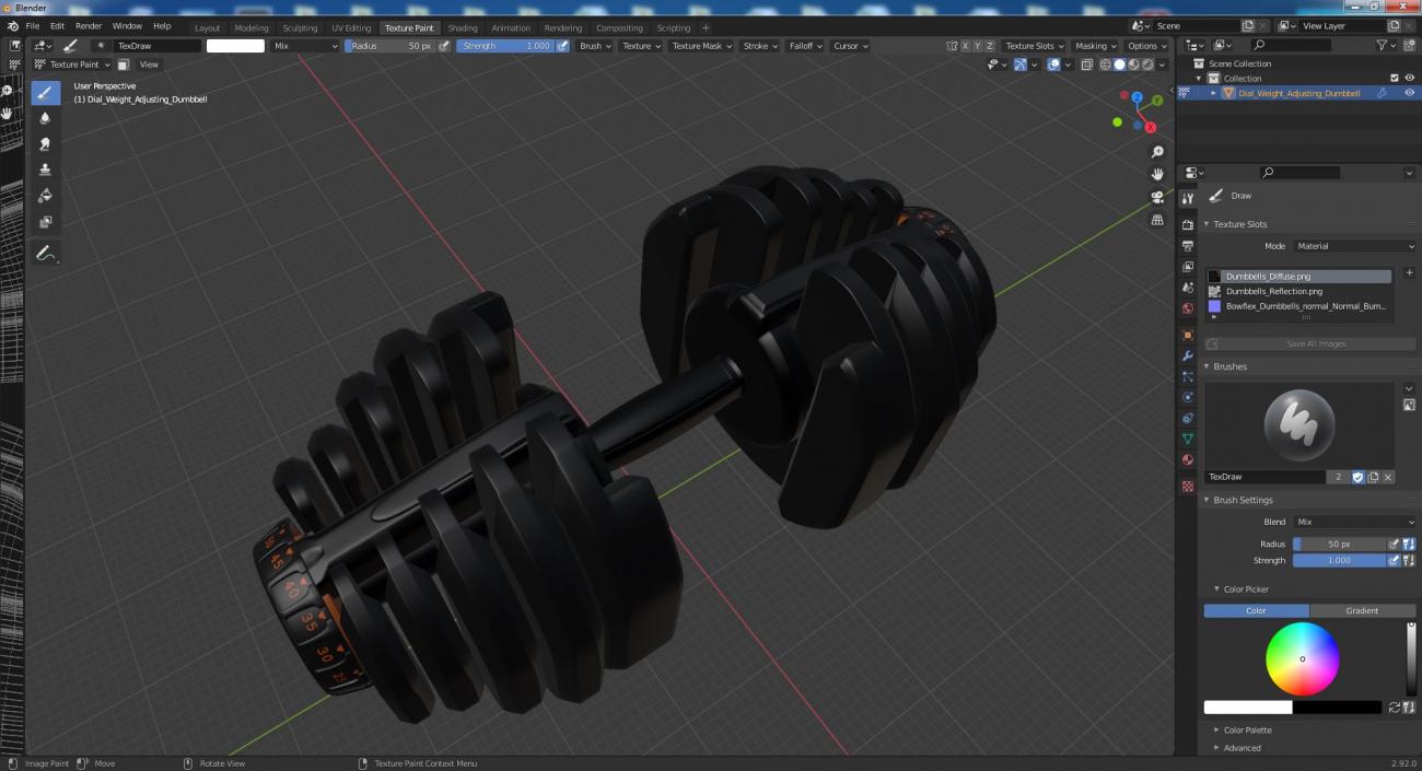 3D model Dial Weight Adjusting Dumbbell