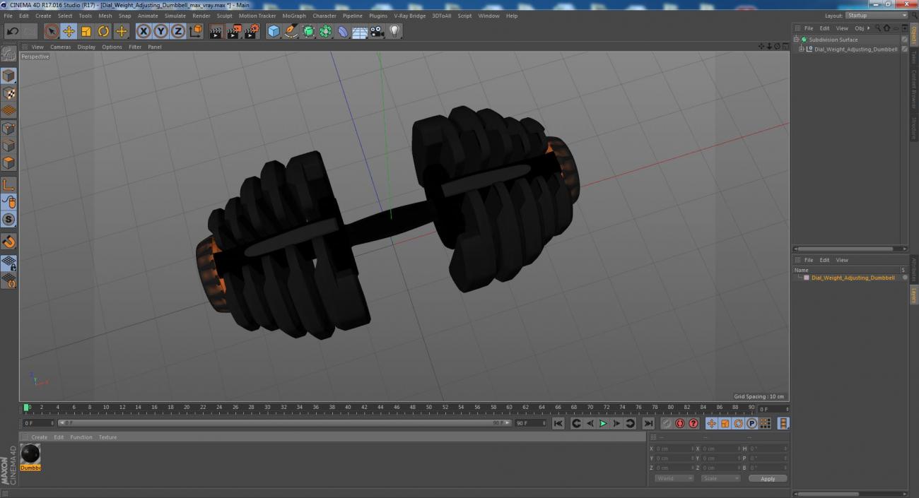 3D model Dial Weight Adjusting Dumbbell