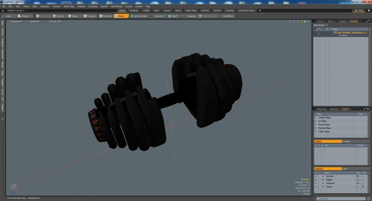 3D model Dial Weight Adjusting Dumbbell