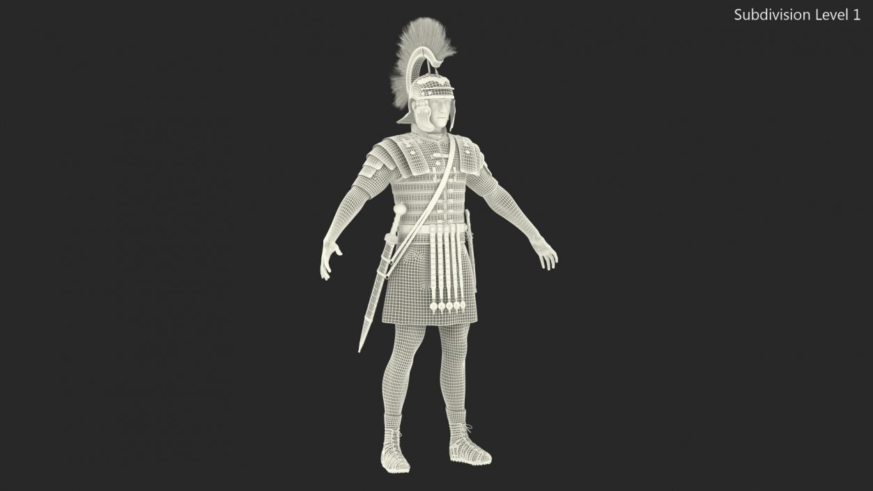 3D Veteran Roman Legionnaire A-Pose Fur