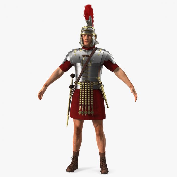 3D Veteran Roman Legionnaire A-Pose Fur