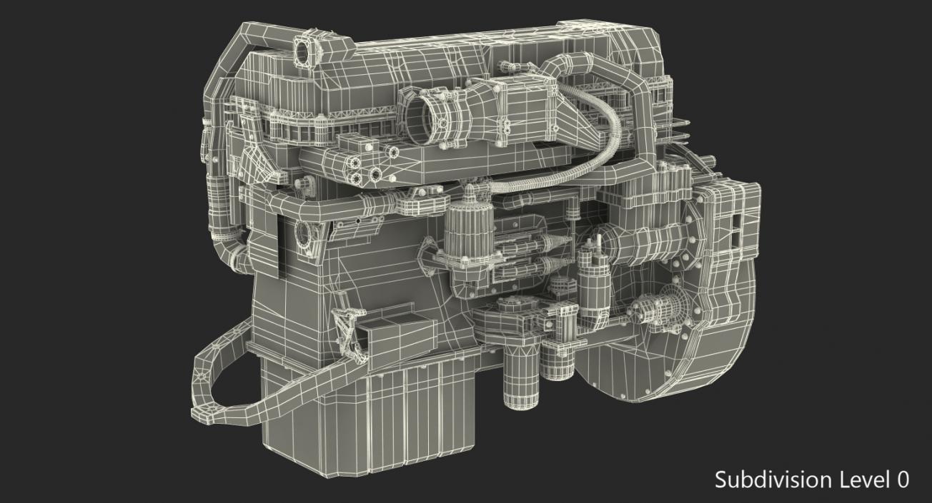 3D Turbo Diesel Truck Engine Generic model