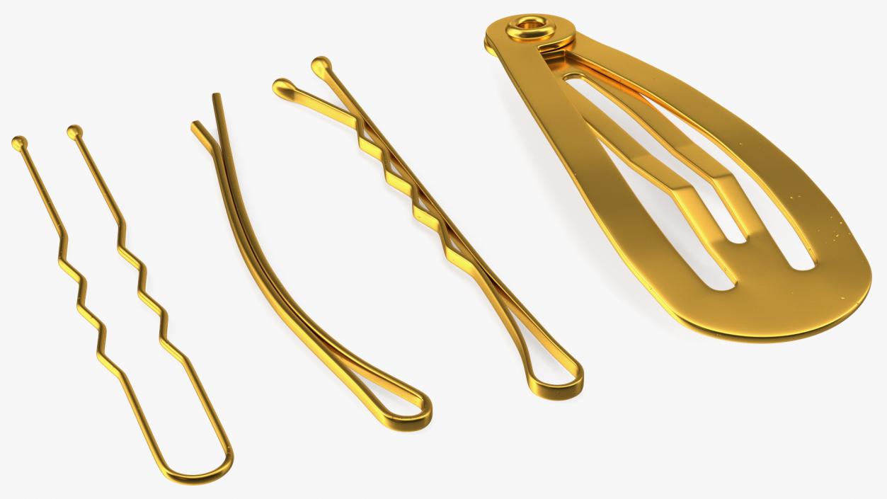 3D Hairpin Set Gold