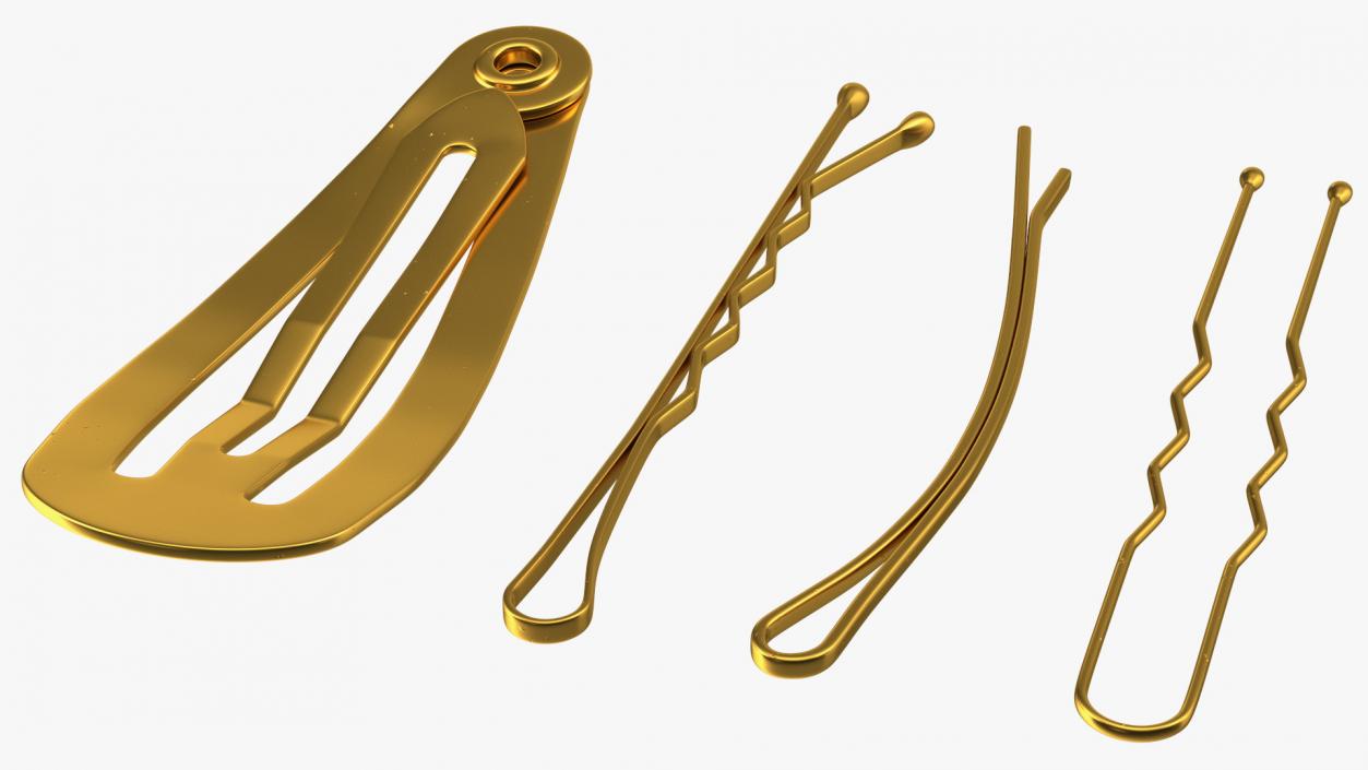 3D Hairpin Set Gold