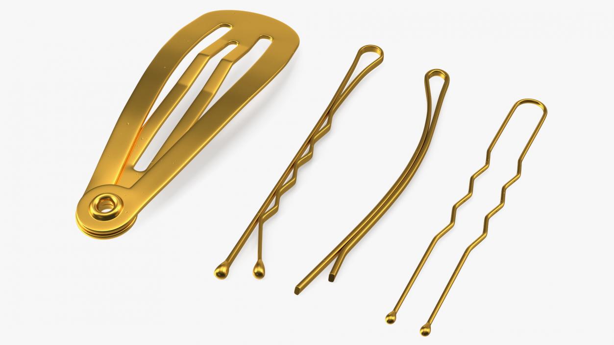 3D Hairpin Set Gold