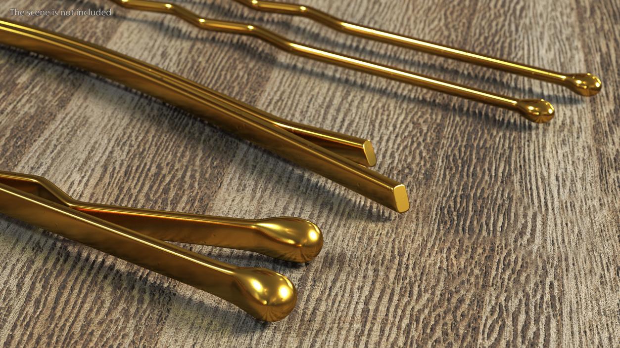 3D Hairpin Set Gold