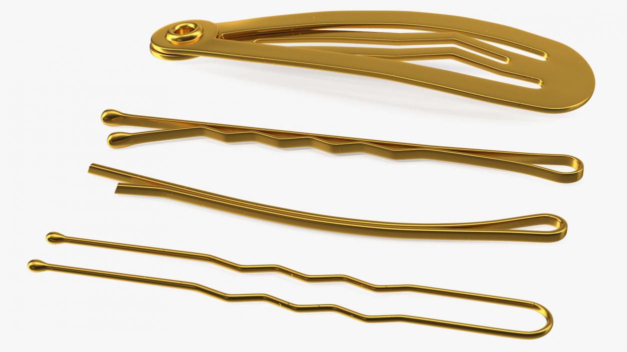 3D Hairpin Set Gold