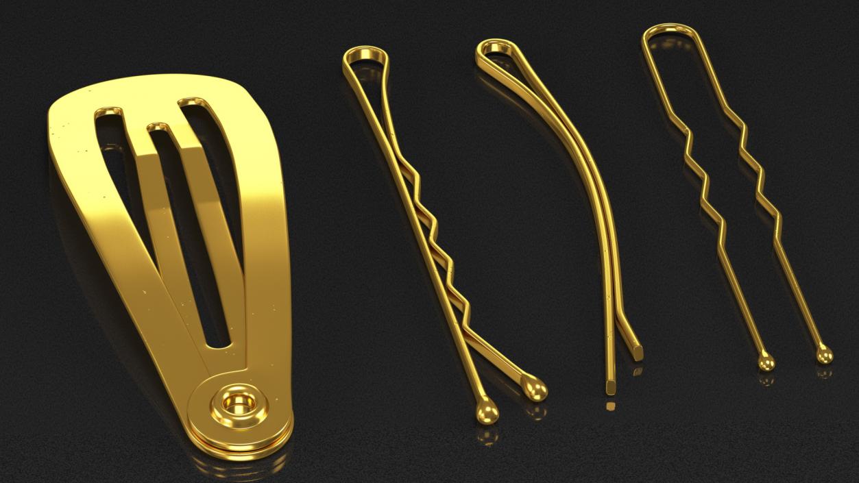 3D Hairpin Set Gold