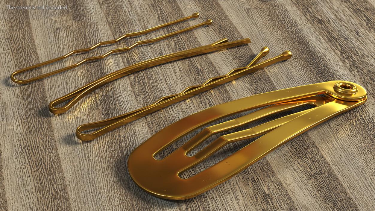 3D Hairpin Set Gold