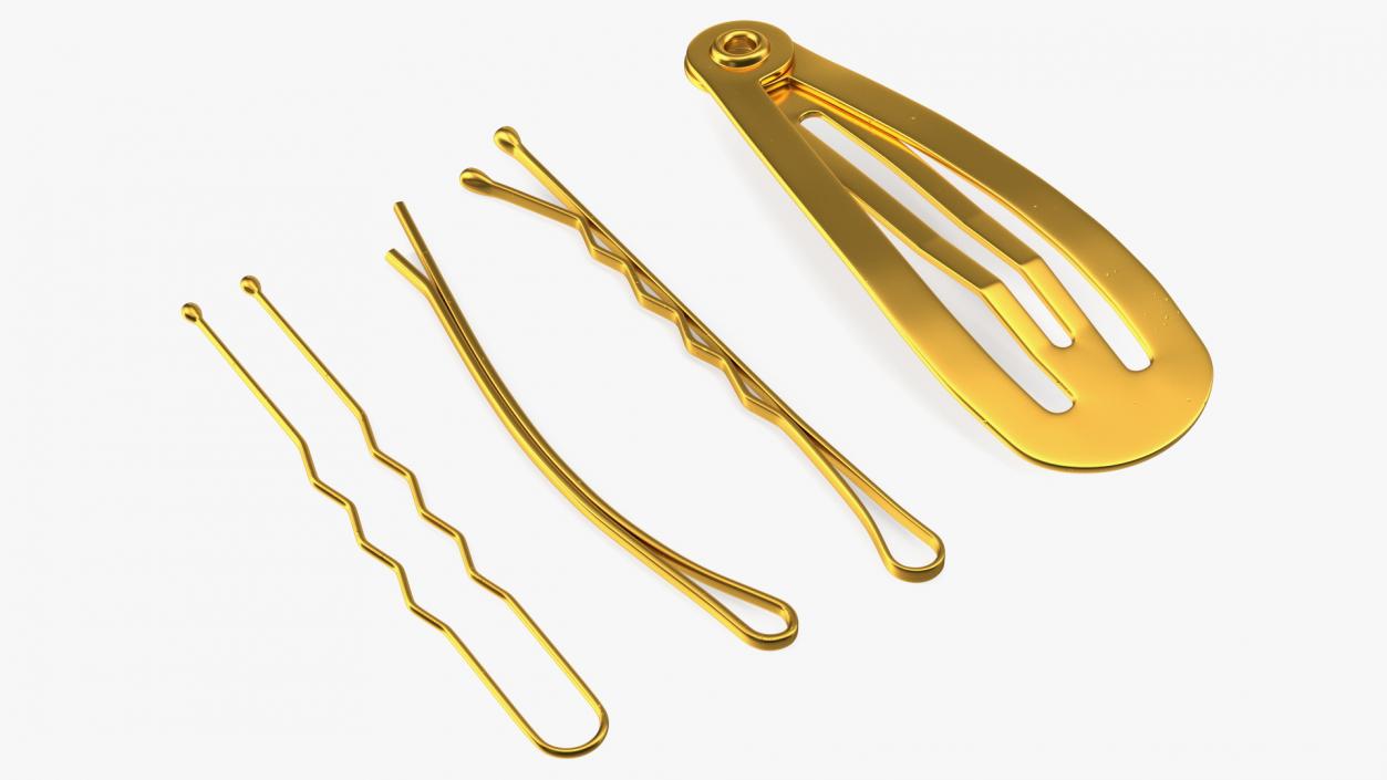 3D Hairpin Set Gold