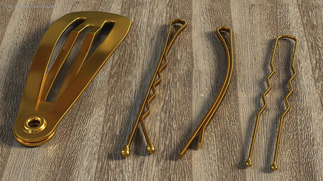 3D Hairpin Set Gold