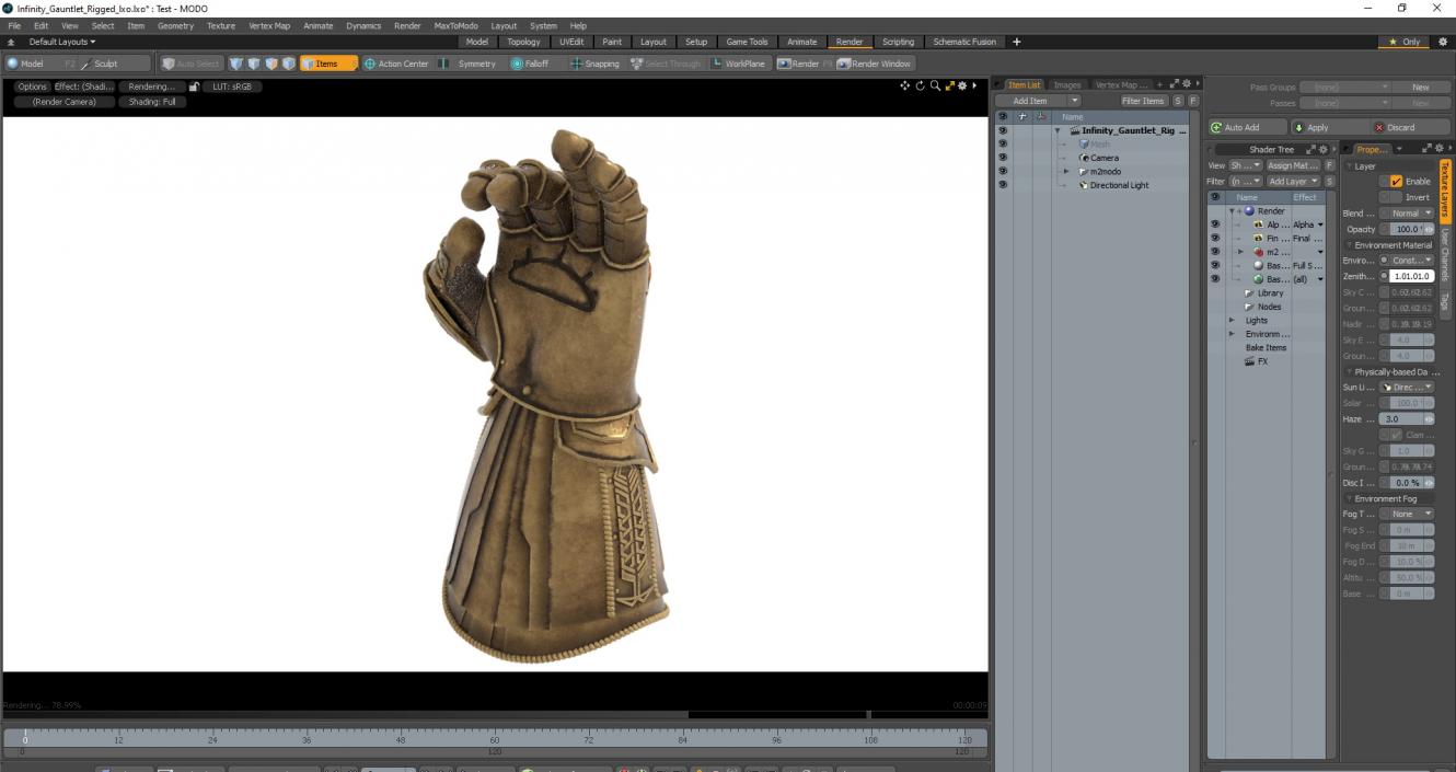 3D Infinity Gauntlet Rigged for Modo model