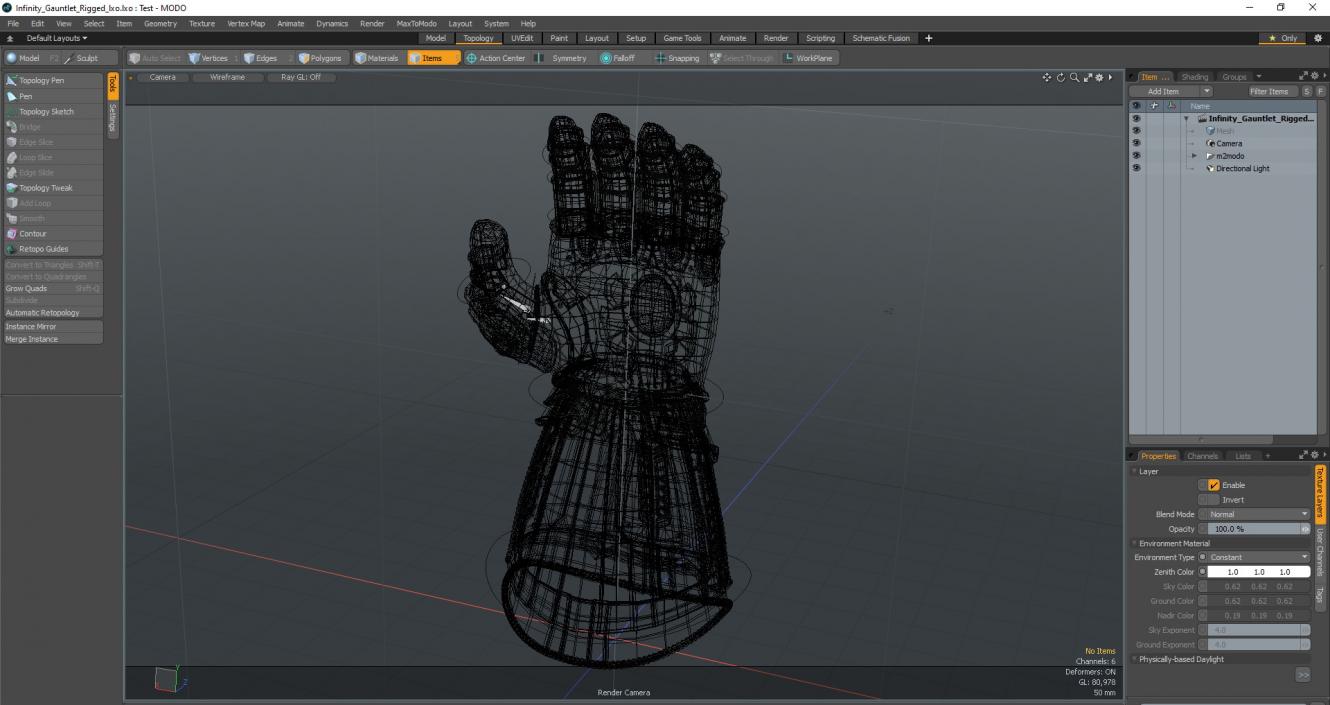 3D Infinity Gauntlet Rigged for Modo model