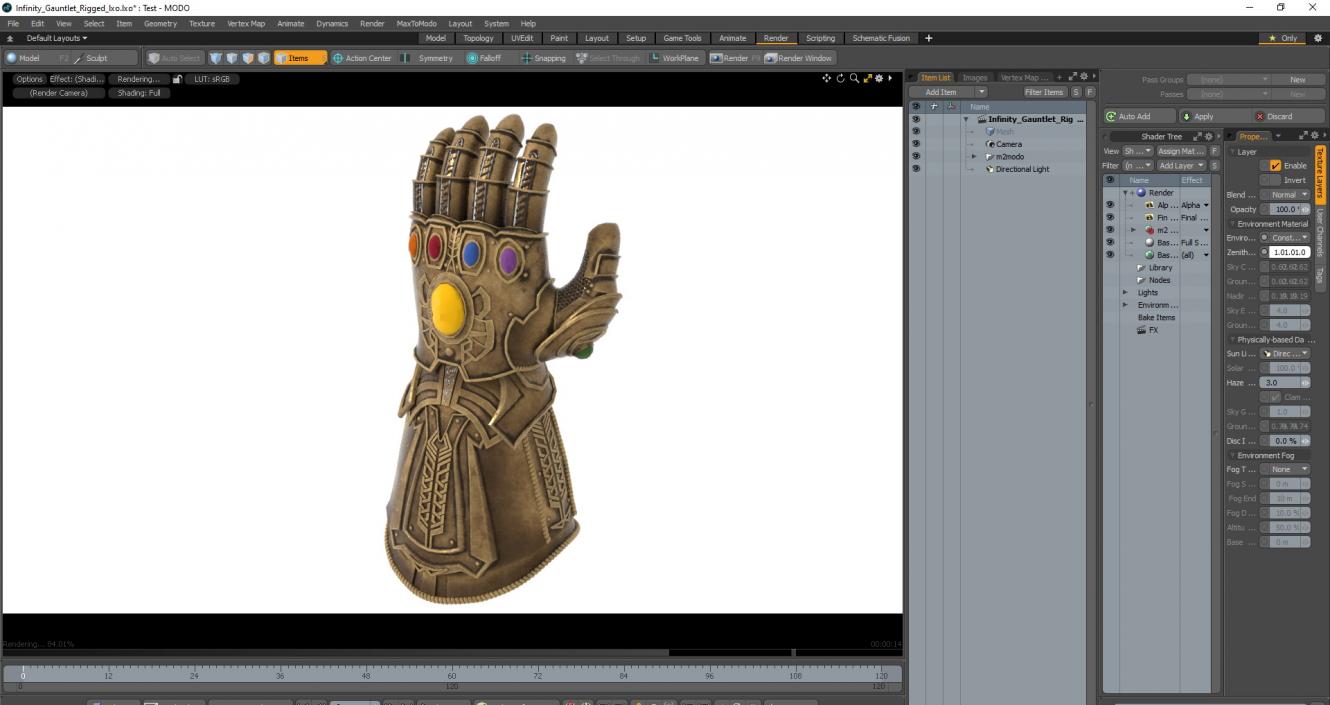 3D Infinity Gauntlet Rigged for Modo model