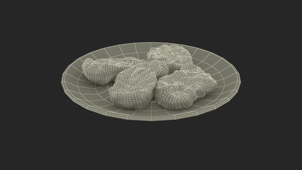 Nuggets on Black Plate 3D