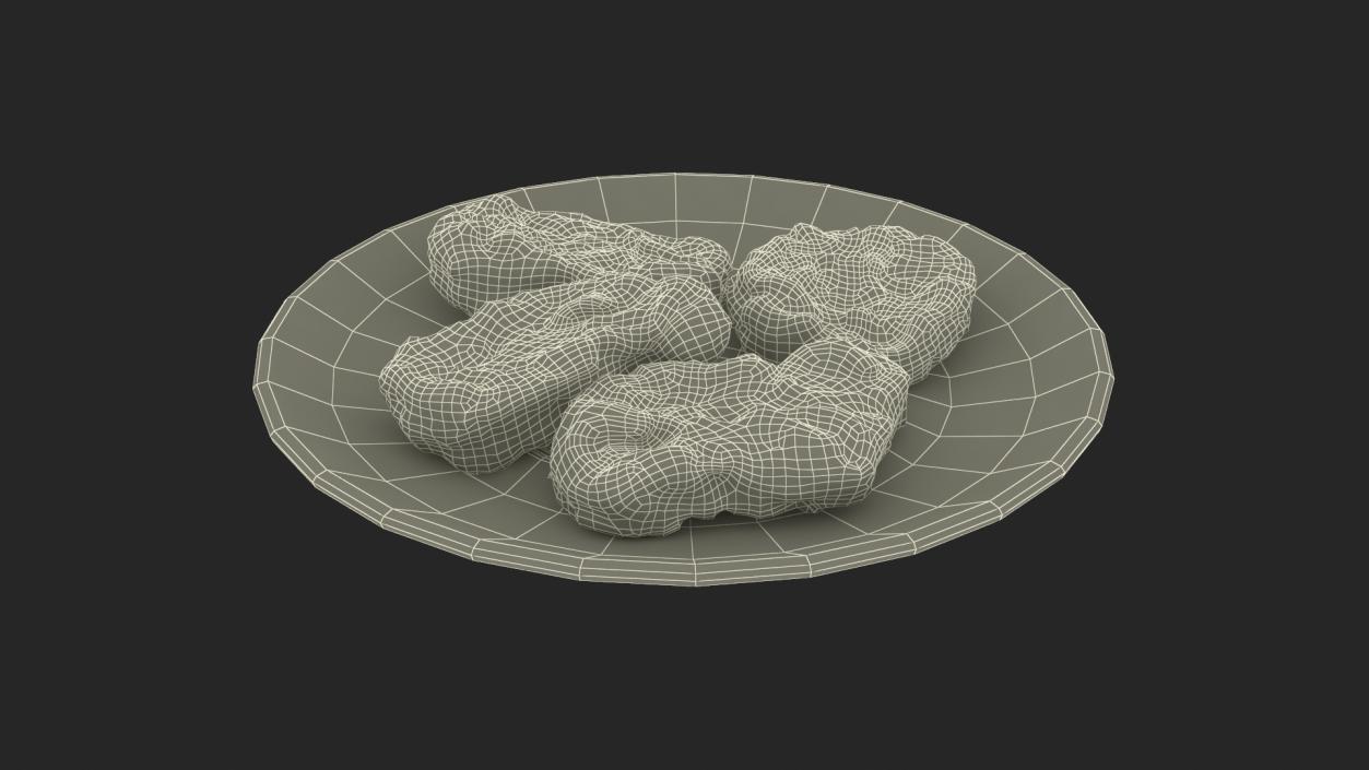 Nuggets on Black Plate 3D