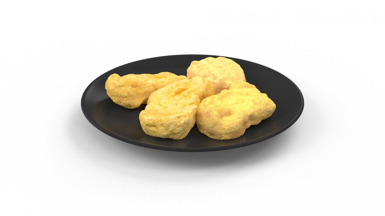 Nuggets on Black Plate 3D