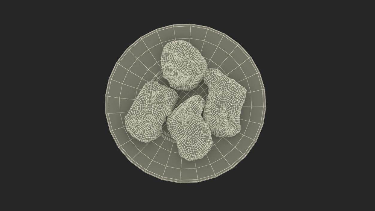 Nuggets on Black Plate 3D