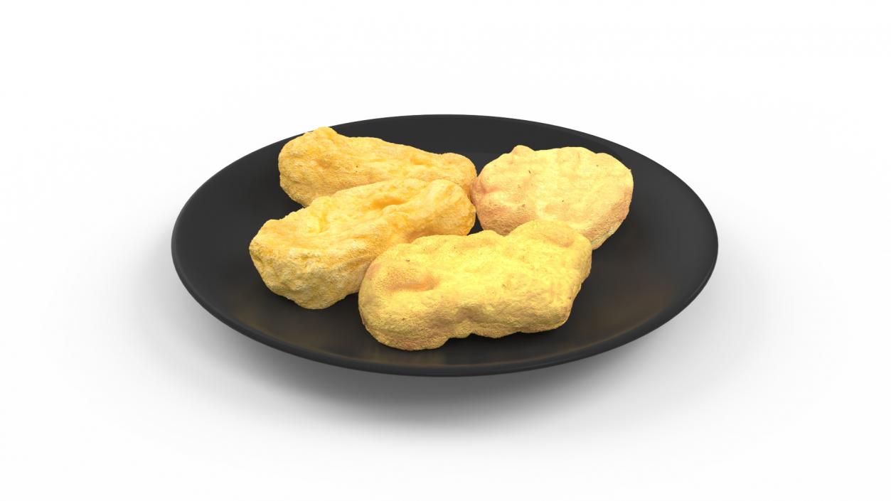 Nuggets on Black Plate 3D