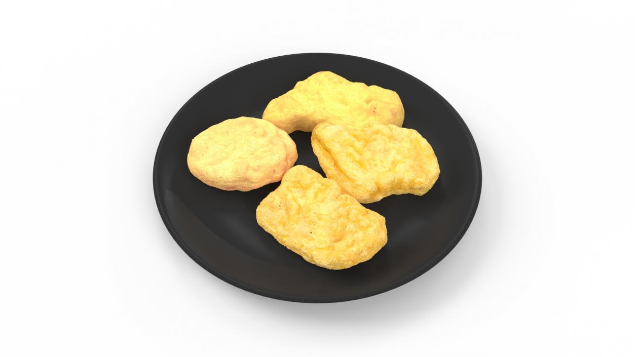 Nuggets on Black Plate 3D