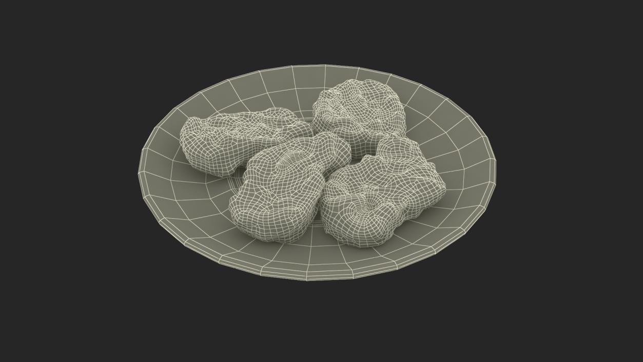 Nuggets on Black Plate 3D