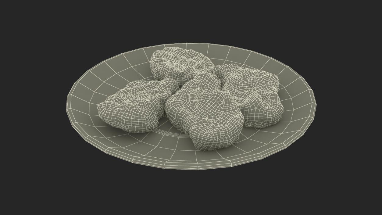 Nuggets on Black Plate 3D