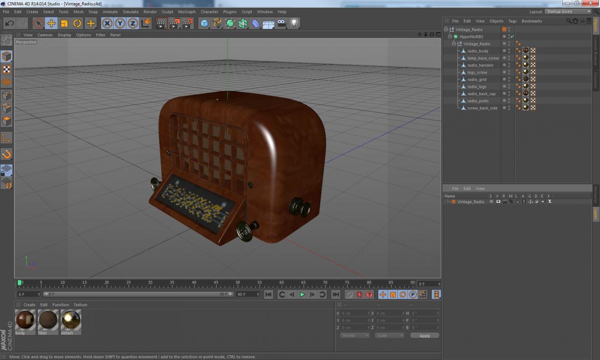 3D Vintage Radio model