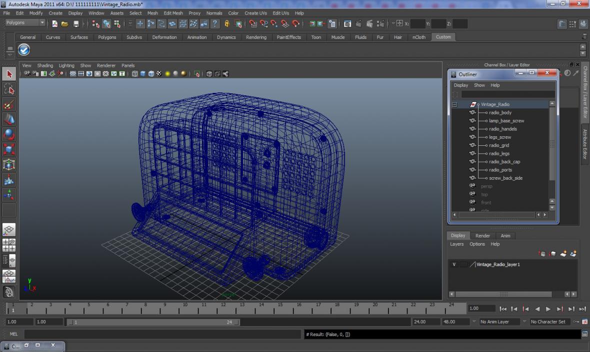 3D Vintage Radio model