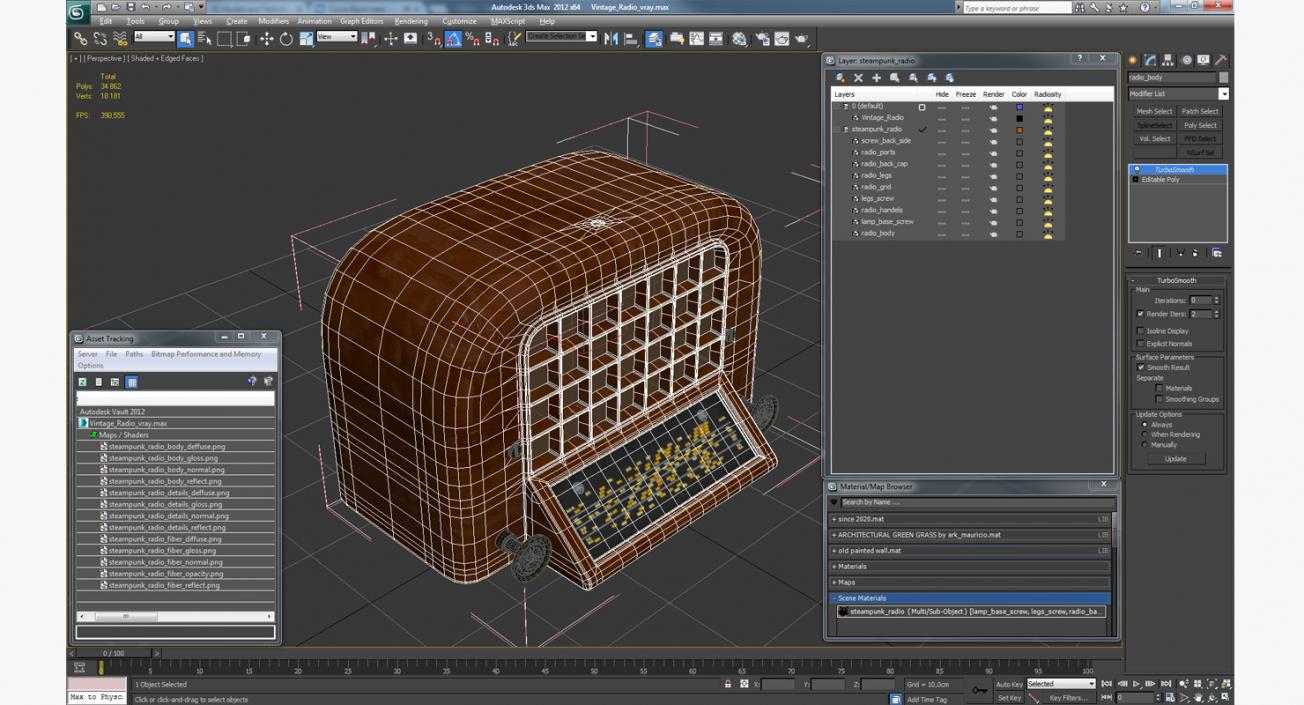 3D Vintage Radio model