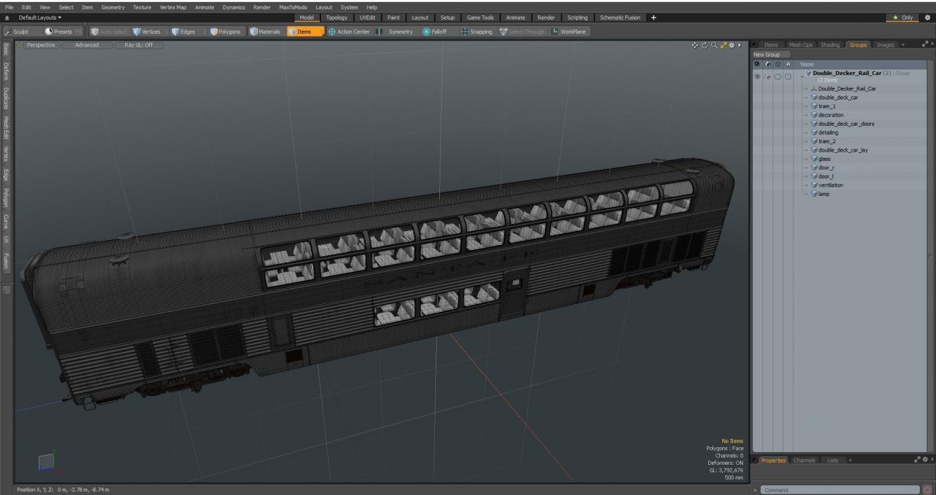 Double Decker Rail Car 3D