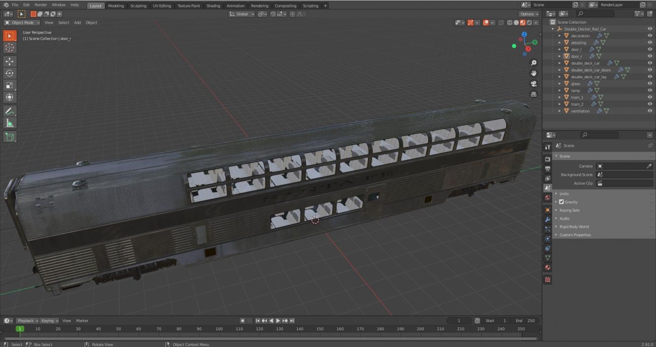 Double Decker Rail Car 3D