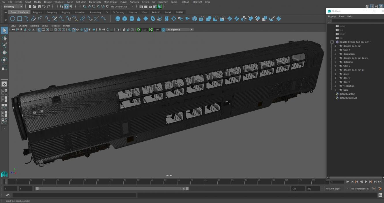 Double Decker Rail Car 3D