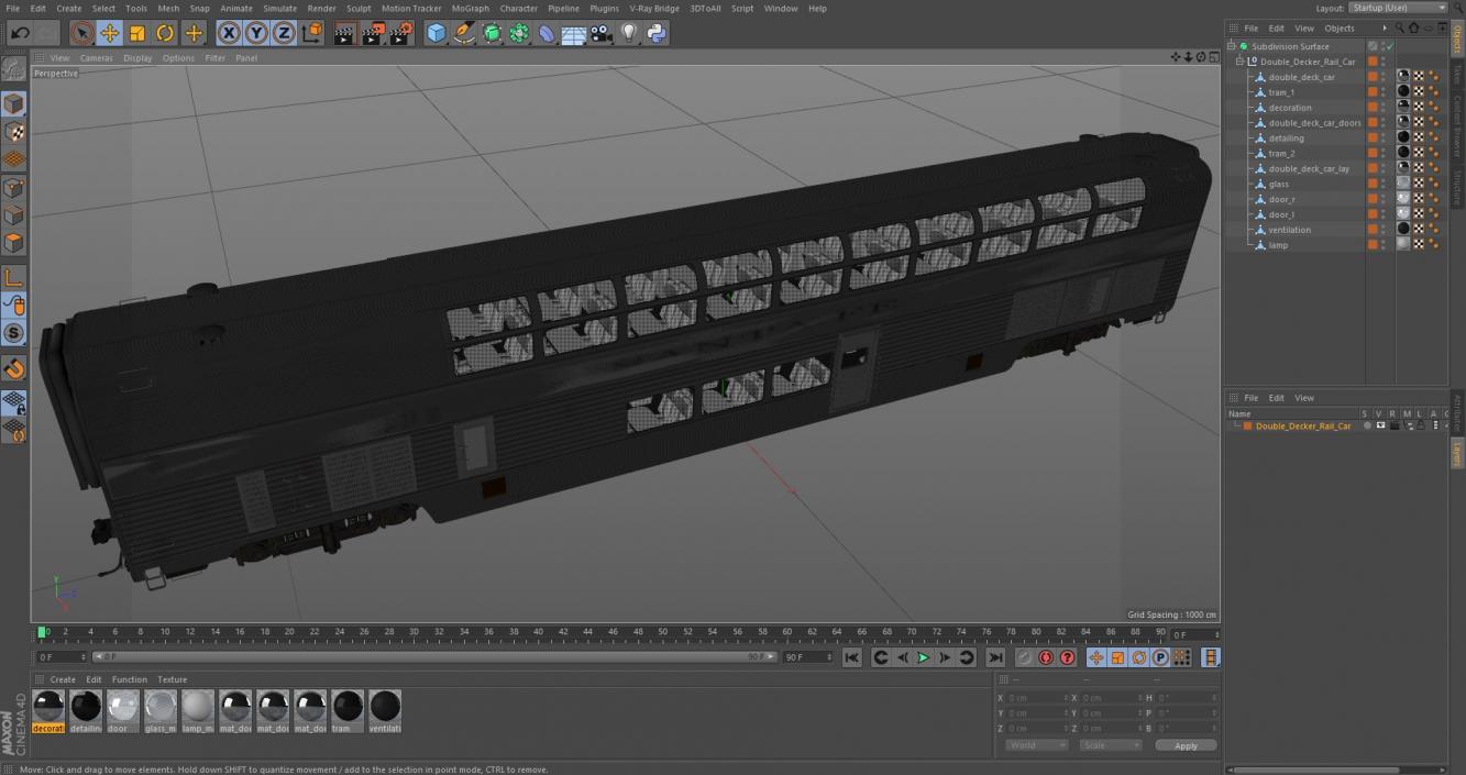 Double Decker Rail Car 3D