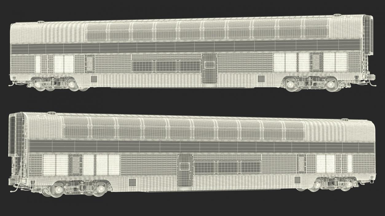 Double Decker Rail Car 3D