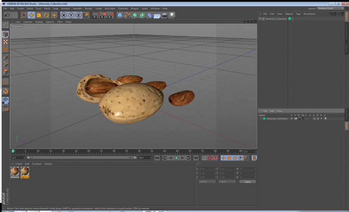 3D Almonds Collection model