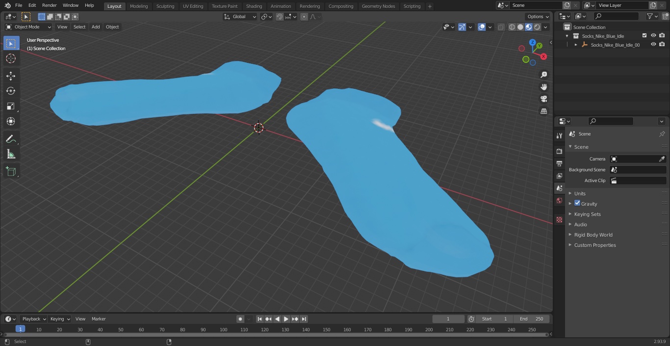 3D model Socks Nike Blue Idle