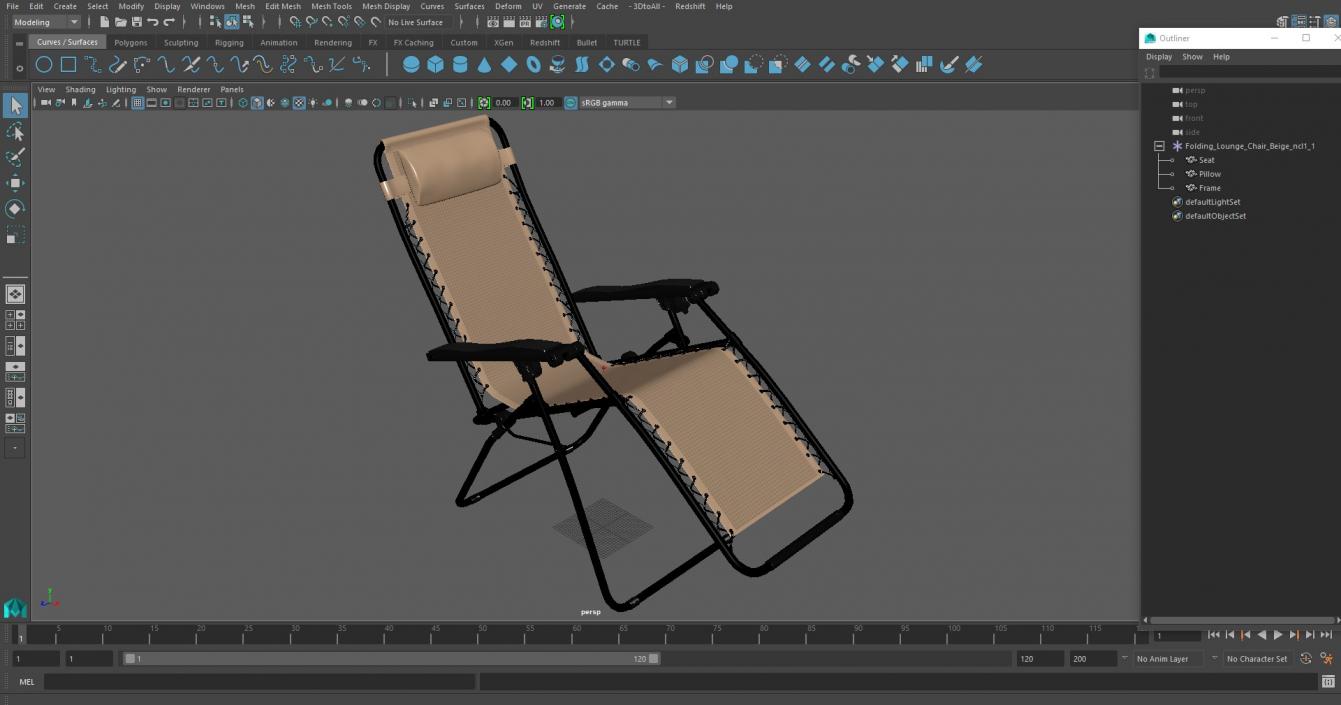 3D Folding Lounge Chair Beige