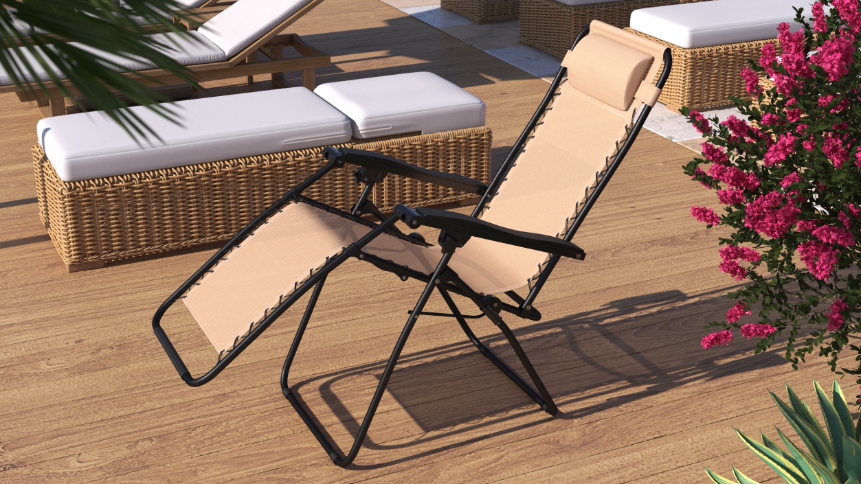 3D Folding Lounge Chair Beige