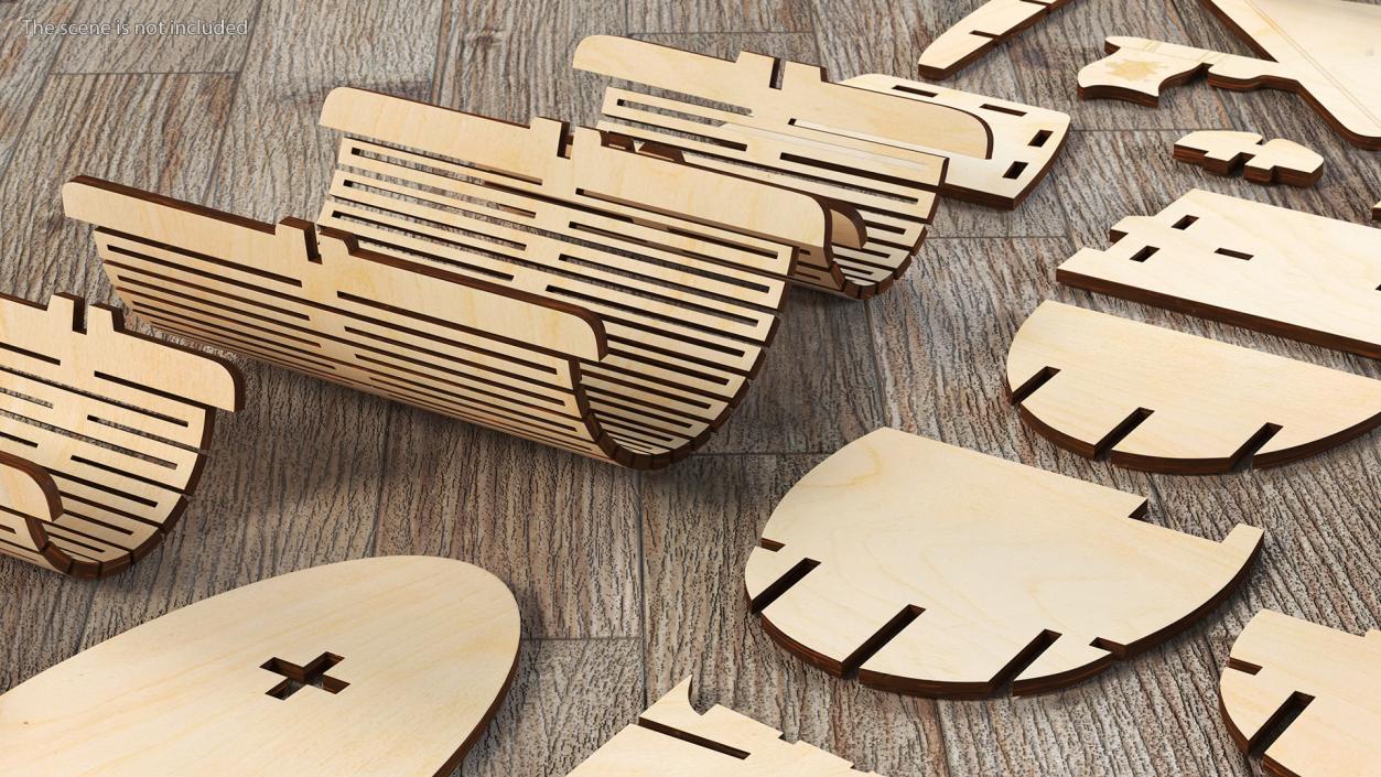 3D Wooden Puzzle Ship model