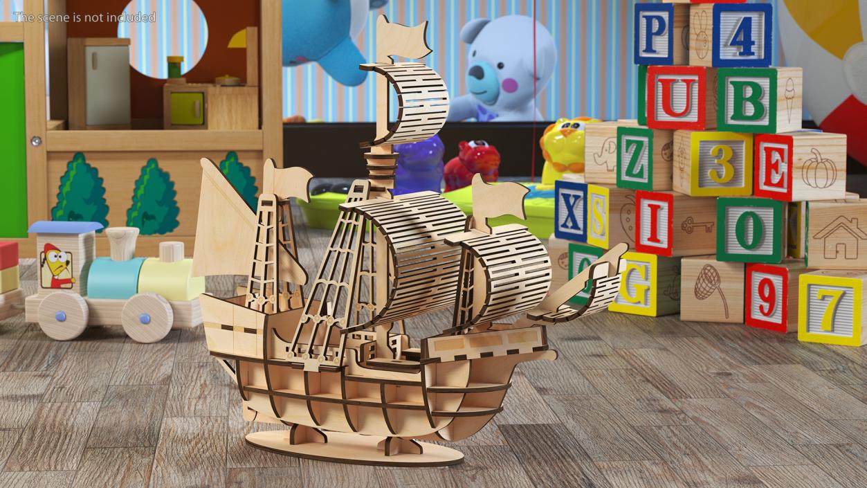 3D Wooden Puzzle Ship model