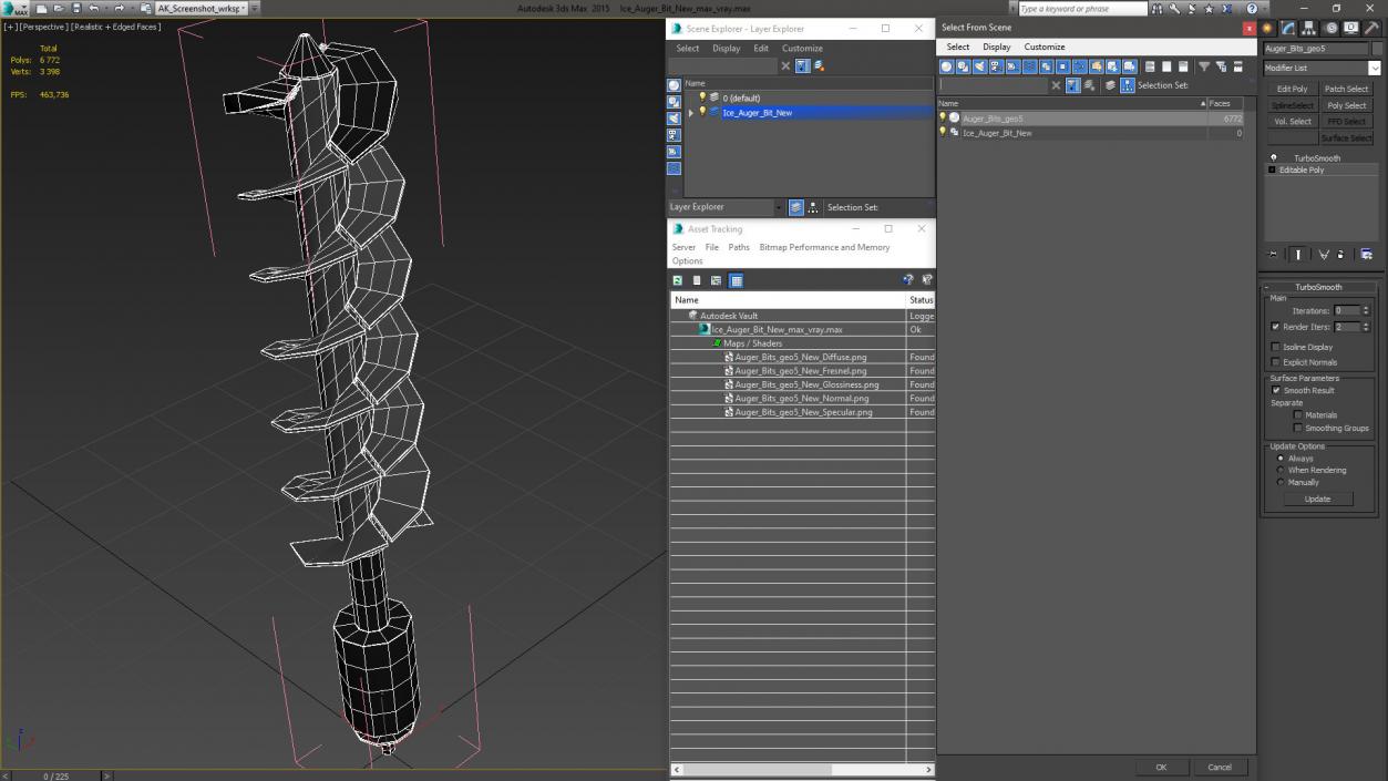 Ice Auger Bit New 3D