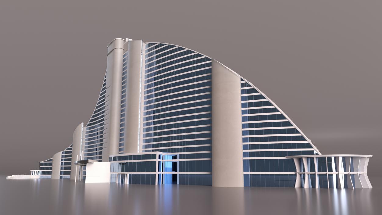 3D model Luxury Hotel Building Exterior