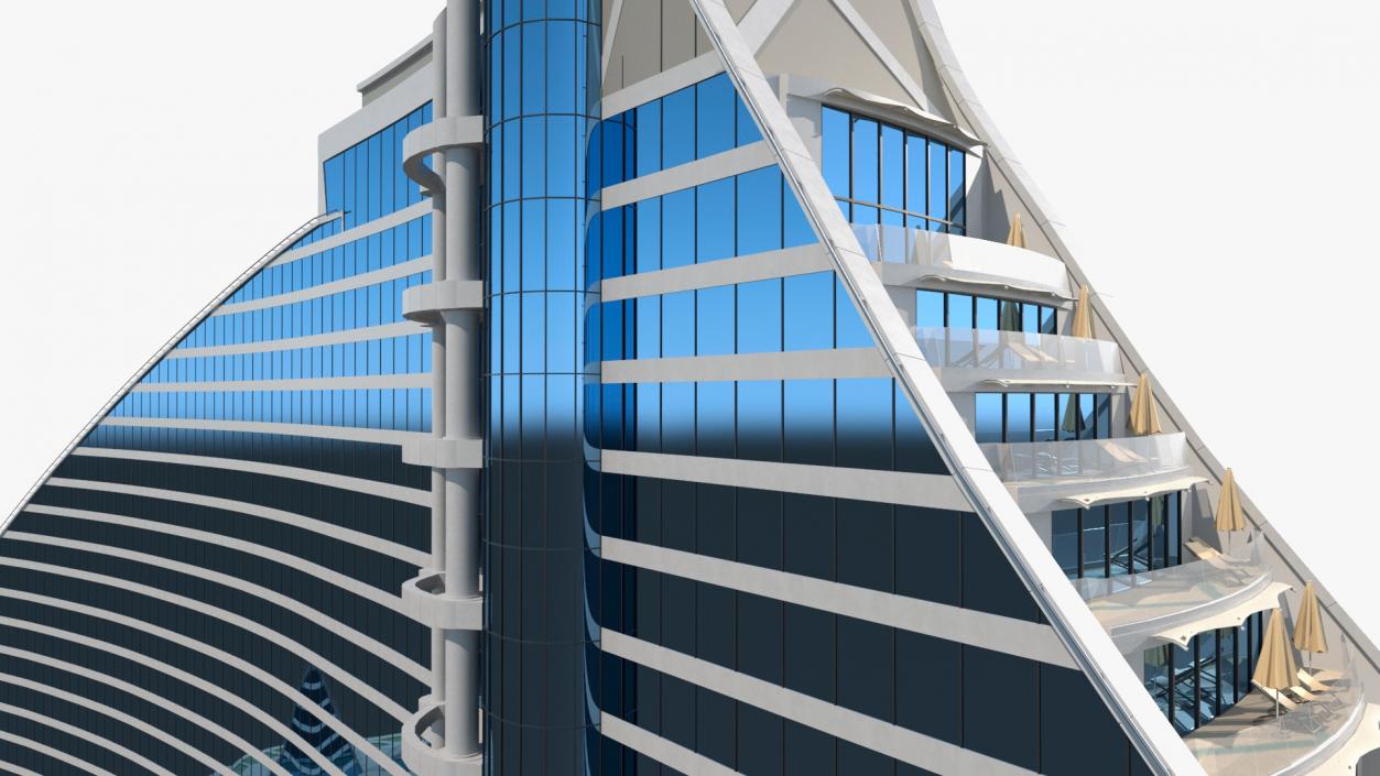 3D model Luxury Hotel Building Exterior