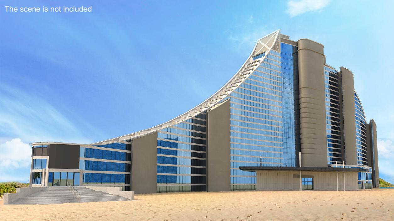 3D model Luxury Hotel Building Exterior