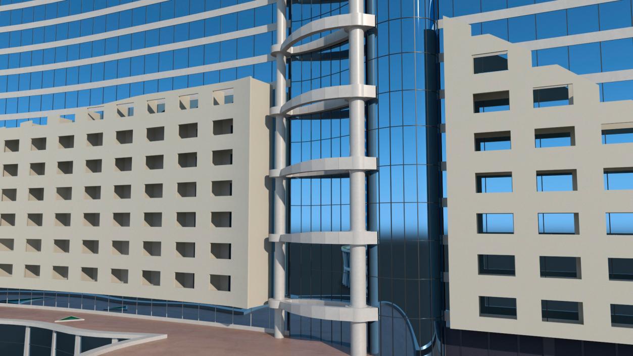 3D model Luxury Hotel Building Exterior