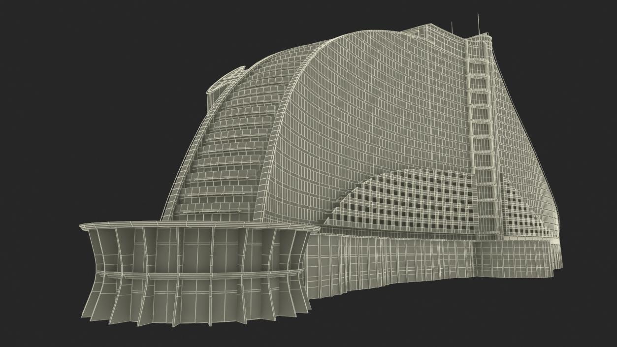 3D model Luxury Hotel Building Exterior