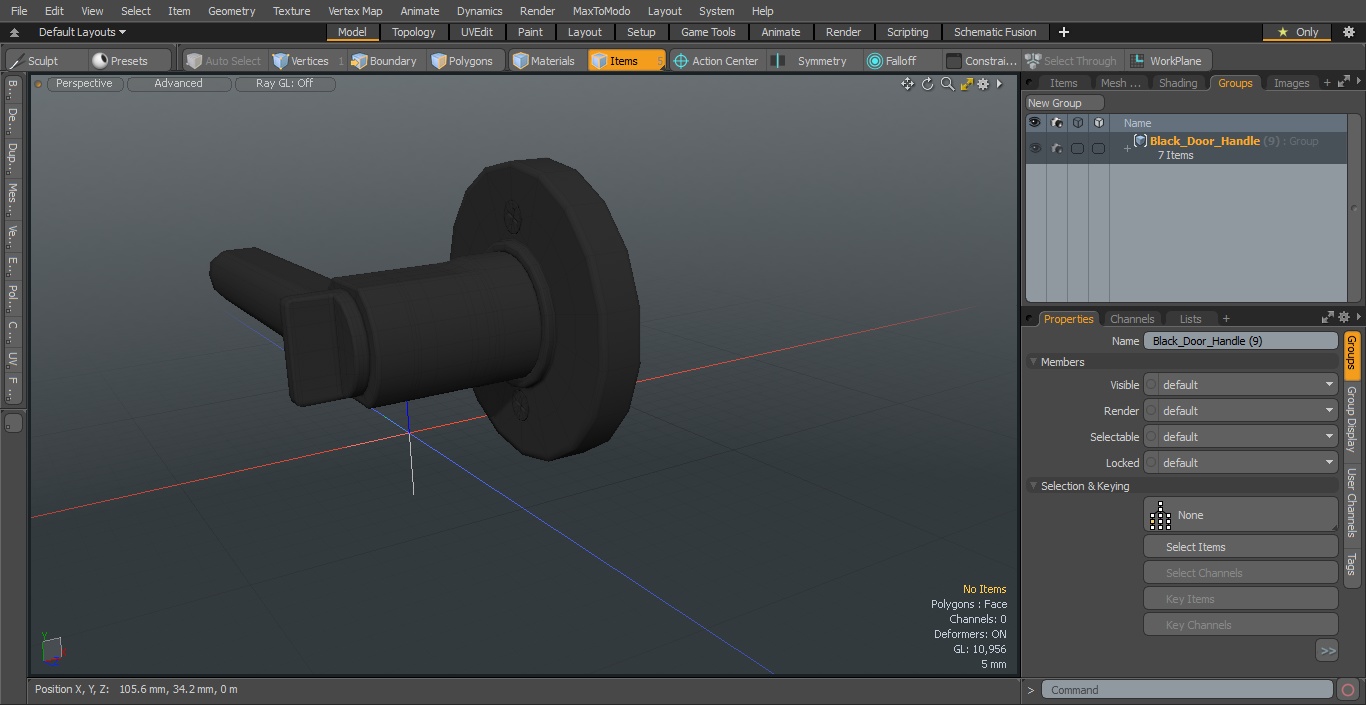 Black Door Handle 3D