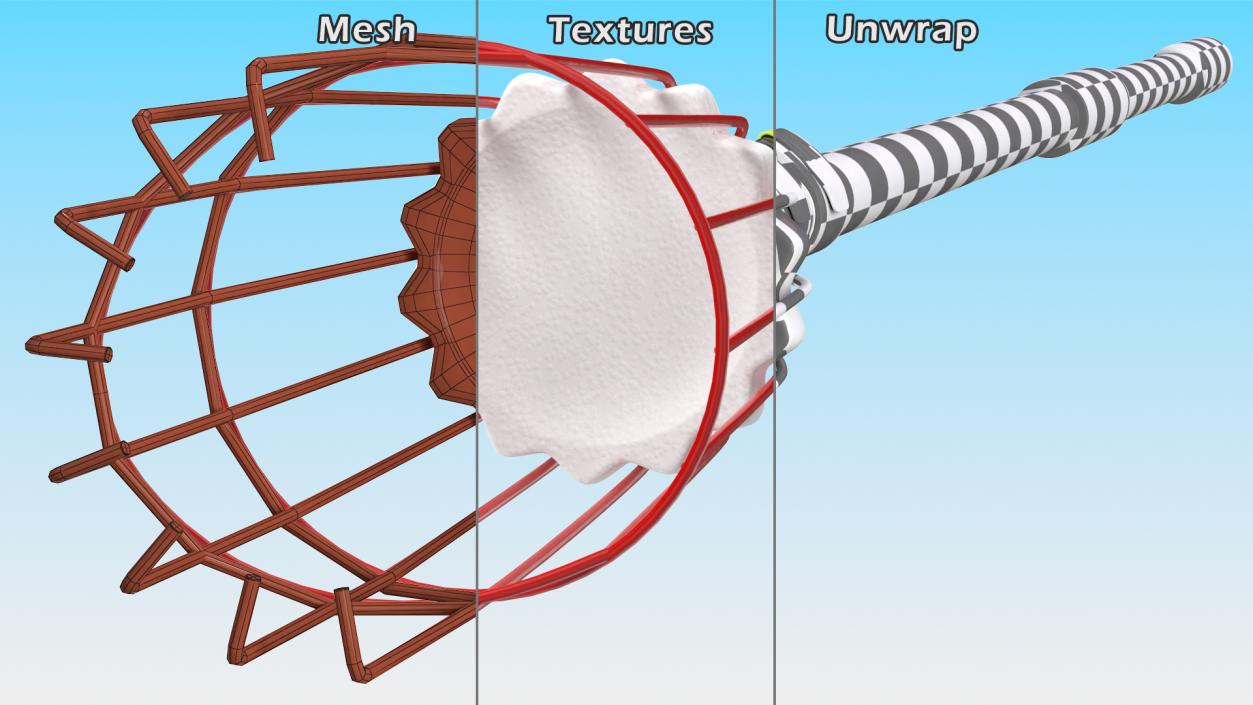 3D Fruit Picker Tool with Aluminum Telescoping Pole model