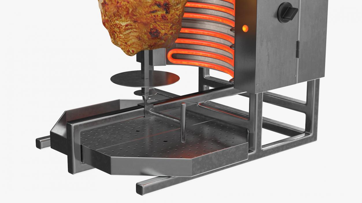 Vertical Rotisserie Grill with Doner Kebab 3D